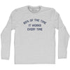 60% Of The Time It Works Every Time Adult Cotton Long Sleeve T-shirt by Tribe Lacrosse