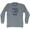 69 Math Equation Adult Tri-Blend Long Sleeve T-shirt by Tribe Lacrosse