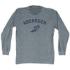 Aberdeen Running Track Winged Foot Adult Tri-Blend Long Sleeve T-shirt by Tribe Lacrosse