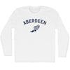 Aberdeen Running Track Winged Foot Adult Cotton Long Sleeve T-shirt by Tribe Lacrosse