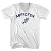 Aberdeen Running Track Winged Foot Adult Cotton V-neck T-shirt by Tribe Lacrosse