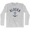 Alaska State Anchor Home Cotton Adult Long Sleeve T-shirt by Ultras