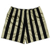 Vegas Gold & Black Vertical Stripe Rugby Gym Short 5 Inch Inseam With Pockets Made In USA