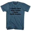 I Don't Care Who Wins, I Hate Both Teams. Custom Cooper Font Adult Cotton T-shirt by Tribe Lacrosse