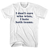 I Don't Care Who Wins, I Hate Both Teams. Custom Cooper Font Womens Cotton Junior Cut T-Shirt by Tribe Lacrosse