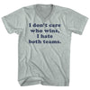 I Don't Care Who Wins, I Hate Both Teams. Custom Cooper Font Adult Tri-Blend V-neck T-shirt by Tribe Lacrosse