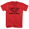 I Don't Care Who Wins, I Hate Both Teams. Custom Cooper Font Adult Tri-Blend V-neck T-shirt by Tribe Lacrosse