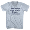 I Don't Care Who Wins, I Hate Both Teams. Custom Cooper Font Adult Tri-Blend V-neck T-shirt by Tribe Lacrosse