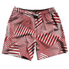 Multiple Lines Pattern Swim Shorts 7" Made in USA by Tribe Lacrosse