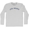 Reverse and Upside Down Custom Text Adult Cotton Long Sleeve T-shirt by Tribe Lacrosse