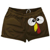 Turkey Trot Crazy Eyes Shorty Short Gym Shorts 2.5" Inseam Made In USA by Tribe Lacrosse