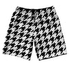 Black And White Houndstooth 10" Swim Shorts Made In USA by Tribe Lacrosse