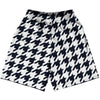 Blue Navy Almost Black And White Houndstooth Lacrosse Shorts Made In USA by Tribe Lacrosse