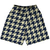 Blue Navy And Vegas Gold Houndstooth Lacrosse Shorts Made In USA by Tribe Lacrosse