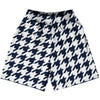 Blue Navy And White Houndstooth Lacrosse Shorts Made In USA by Tribe Lacrosse