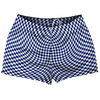 Warped Checkerboard Shorty Short Gym Shorts 2.5" Inseam Made In USA by Tribe Lacrosse